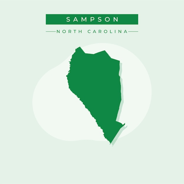 Ilustración vectorial del vector del mapa de Sampson en Carolina del Norte