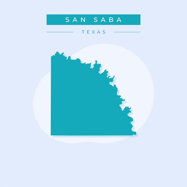 Ilustración vectorial del vector del mapa de San Saba en Texas