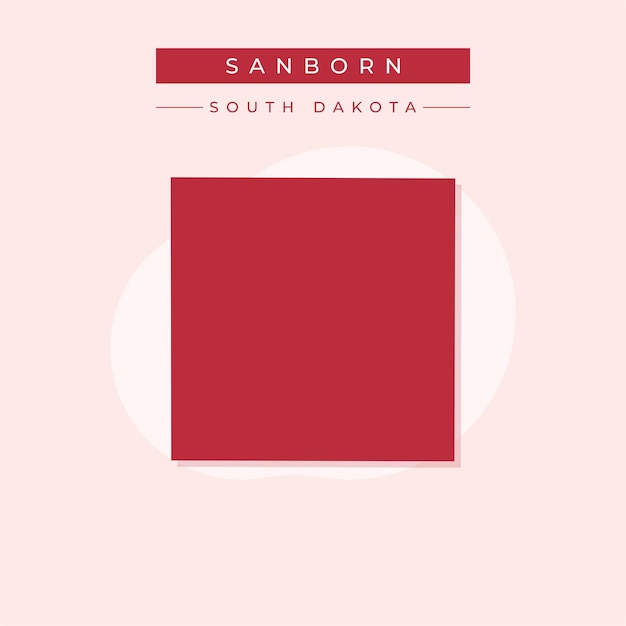 Ilustración vectorial del vector del mapa de Sanborn en Dakota del Sur
