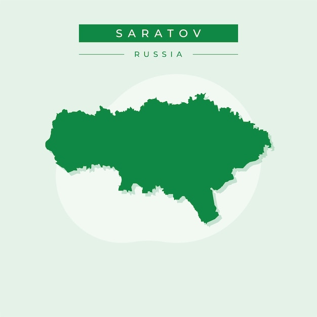 Ilustración vectorial del vector del mapa de Saratov de Rusia