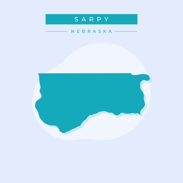 Ilustración vectorial del vector del mapa de Sarpy en Nebraska