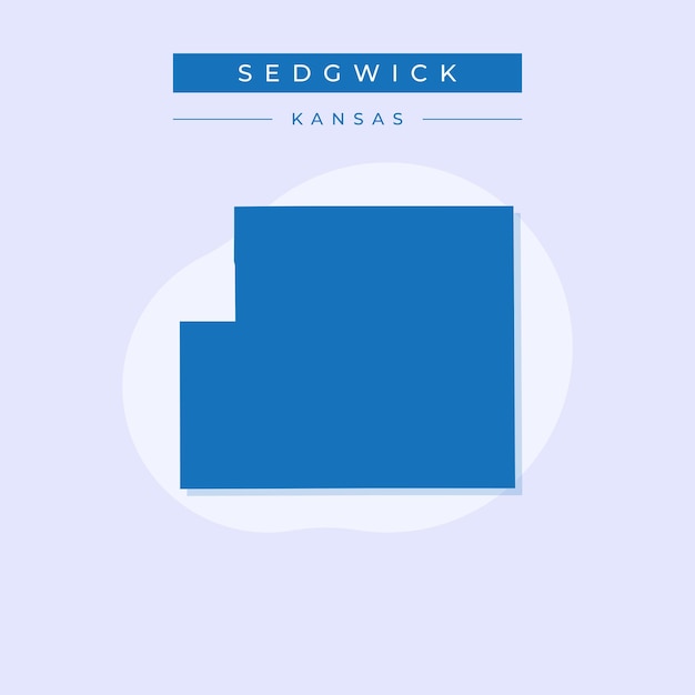 Ilustración vectorial del vector del mapa de Sedgwick en Kansas