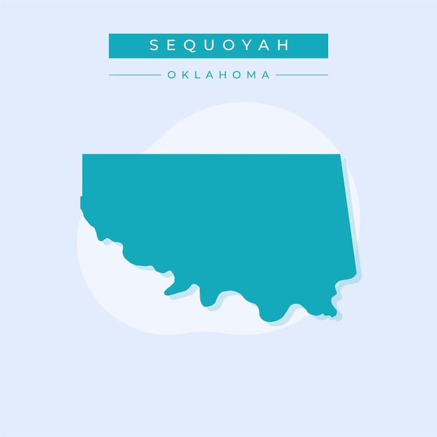 Ilustración vectorial del vector del mapa de Sequoyah en Oklahoma