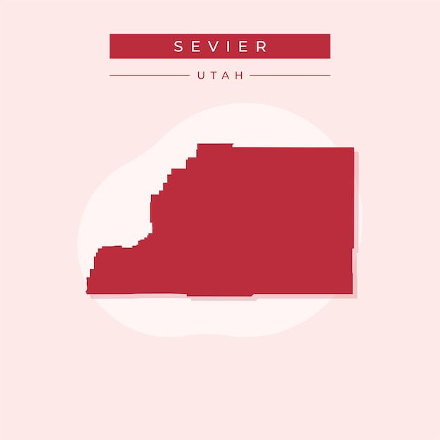 Ilustración vectorial del vector del mapa de Sevier en Utah