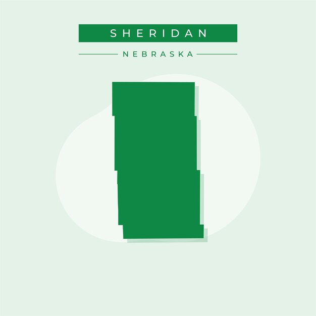 Ilustración vectorial del vector del mapa de Sheridan en Nebraska