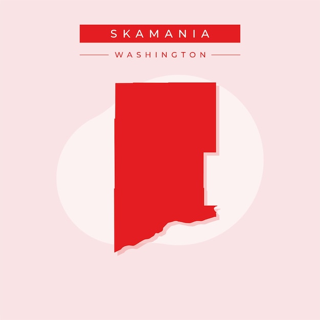 Ilustración vectorial del vector del mapa de Skamania en Washington
