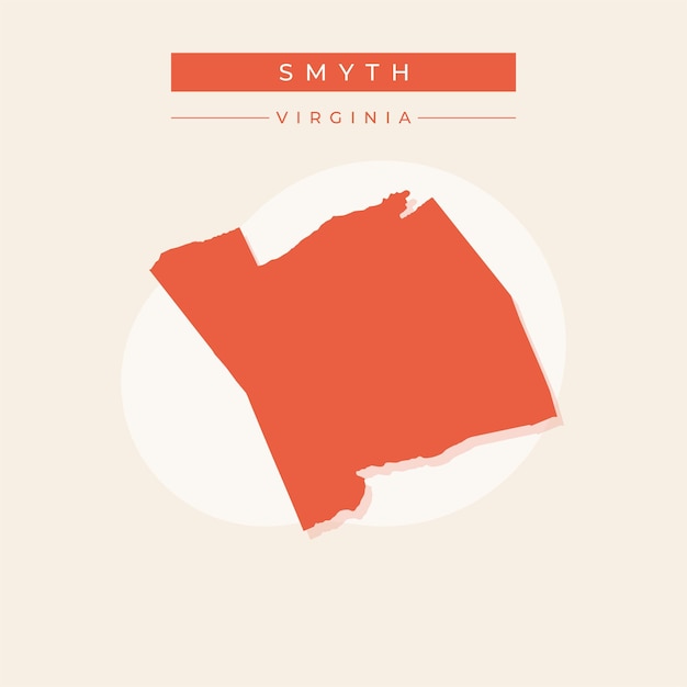 Ilustración vectorial del vector del mapa de Smyth en Virginia