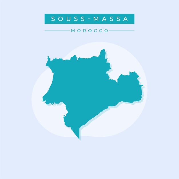 Ilustración vectorial del vector del mapa de SoussMassa de Marruecos