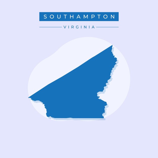 Ilustración vectorial del vector del mapa de Southampton en Virginia