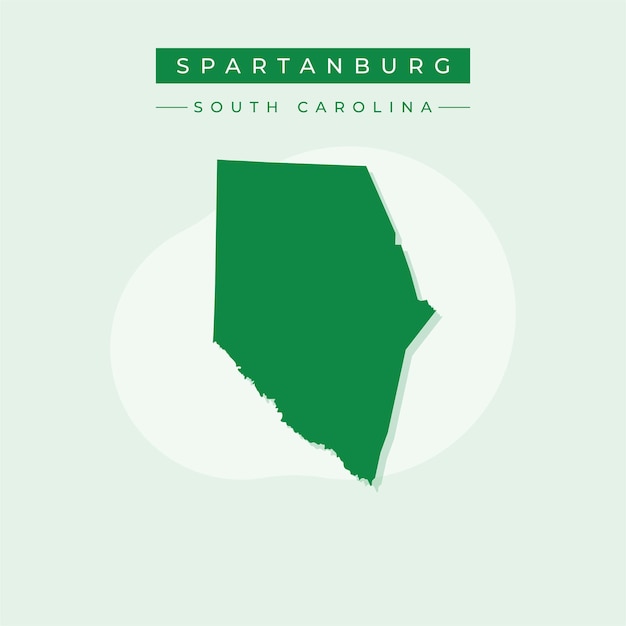 Ilustración vectorial del vector del mapa de Spartanburg en Carolina del Sur