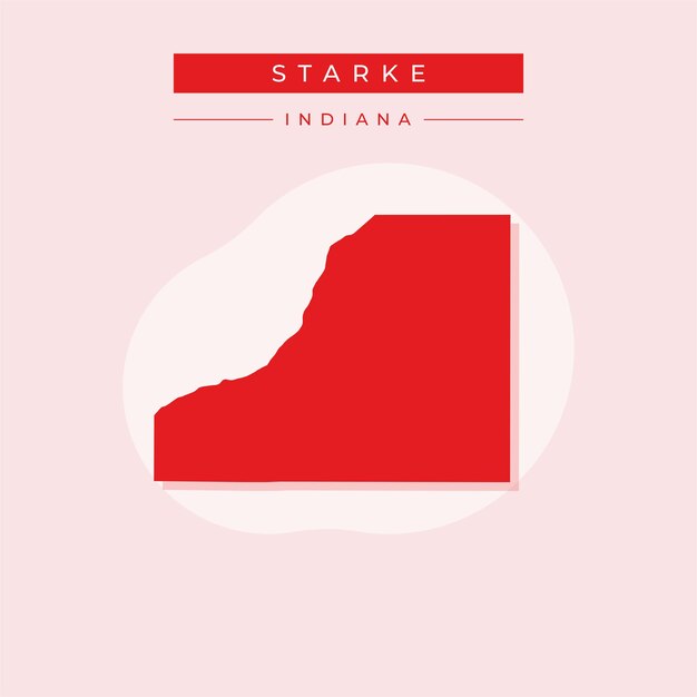 Ilustración vectorial del vector del mapa de Starke en Indiana
