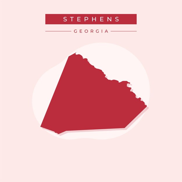 Ilustración vectorial del vector del mapa de Stephens en Georgia