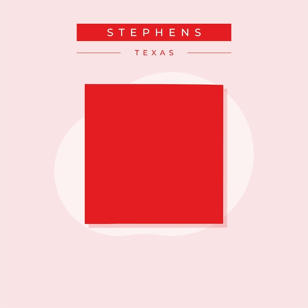 Ilustración vectorial del vector del mapa de Stephens en Texas
