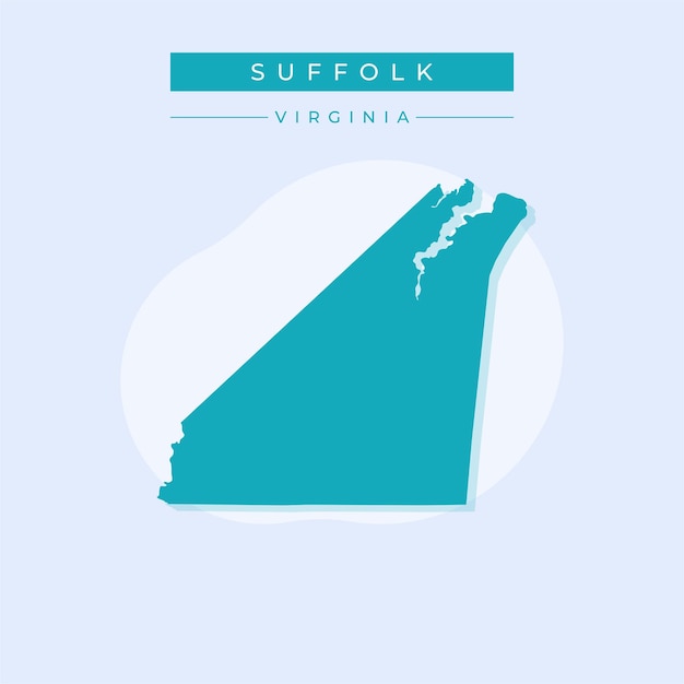 Ilustración vectorial del vector del mapa de Suffolk en Virginia