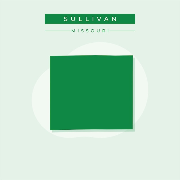 Ilustración vectorial del vector del mapa de Sullivan en el estado de Missouri
