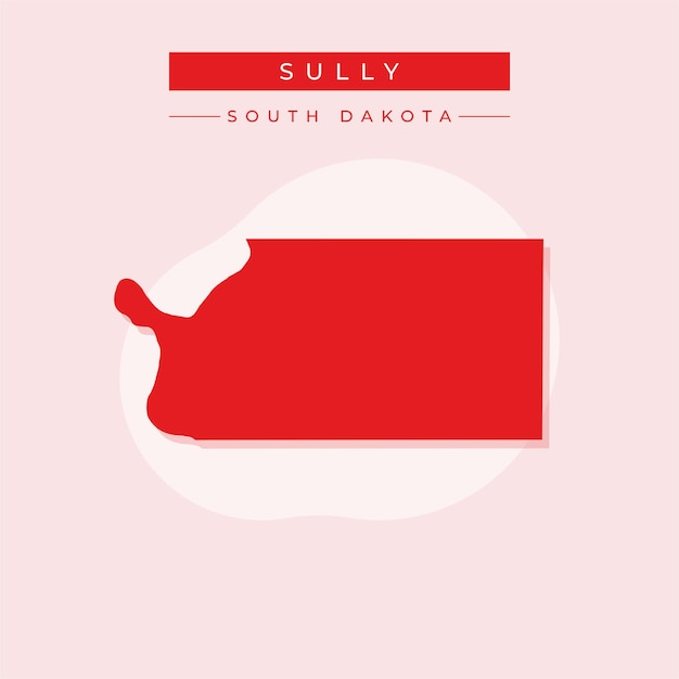 Ilustración vectorial del vector del mapa de Sully en Dakota del Sur