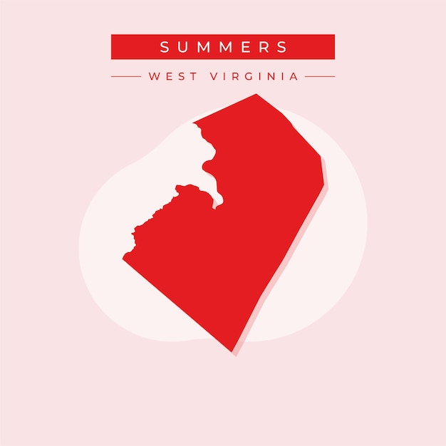 Ilustración vectorial del vector del mapa de Summers en Virginia Occidental