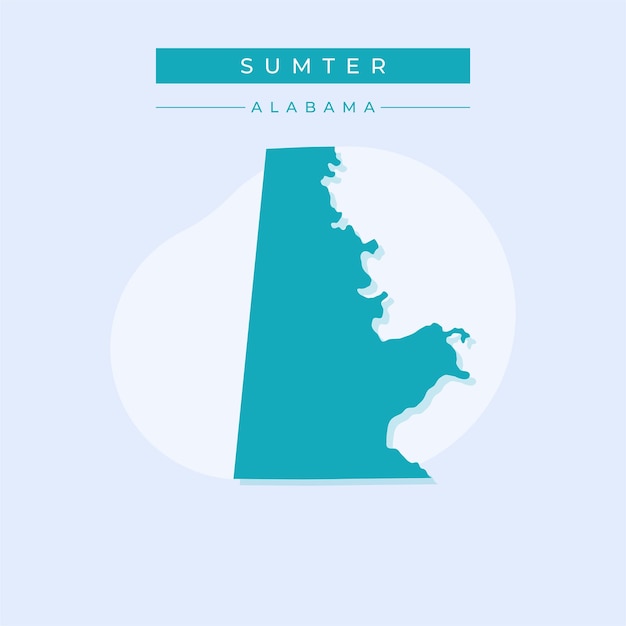 Vector ilustración vectorial del vector del mapa de sumter en alabama