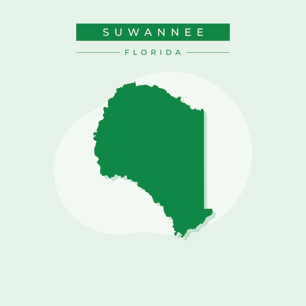 Ilustración vectorial del vector del mapa de suwannee en florida