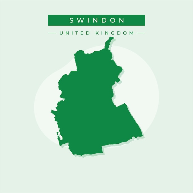 Ilustración vectorial del vector del mapa de Swindon Reino Unido