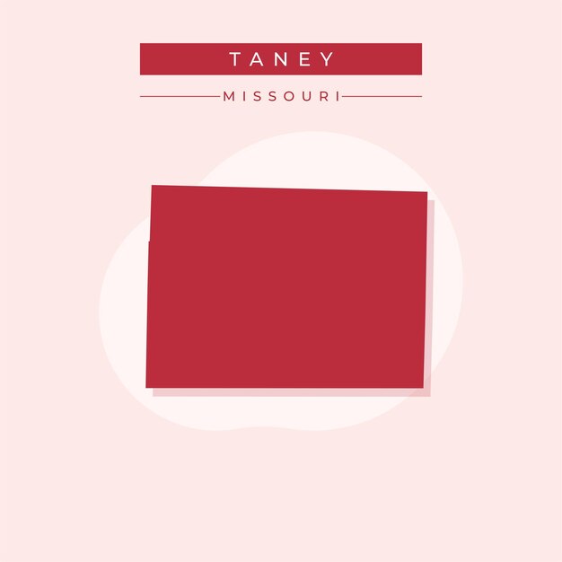 Ilustración vectorial del vector del mapa de Taney en el estado de Missouri