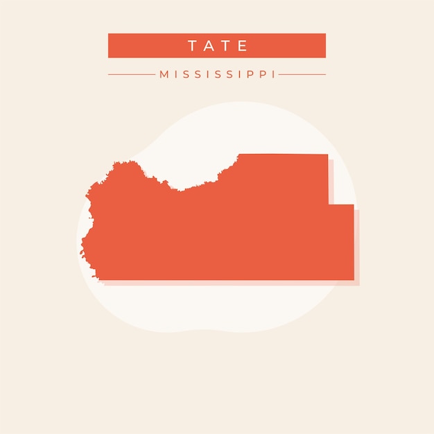 Ilustración vectorial del vector del mapa de Tate en el Mississippi