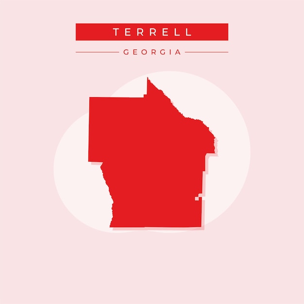 Ilustración vectorial del vector del mapa de Terrell en Georgia