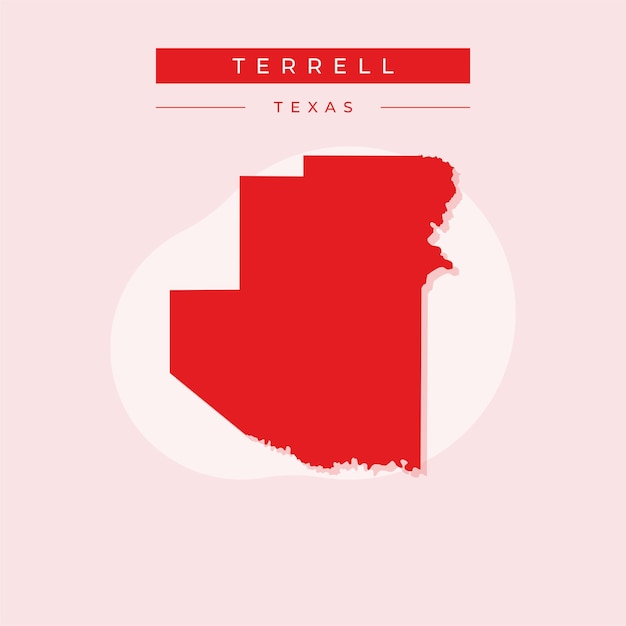Ilustración vectorial del vector del mapa de Terrell en Texas
