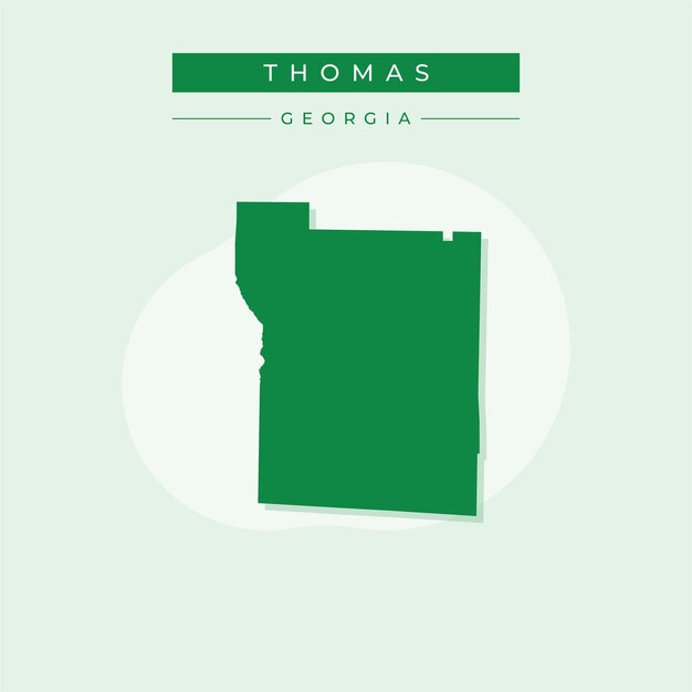 Ilustración vectorial del vector del mapa de Thomas en Georgia