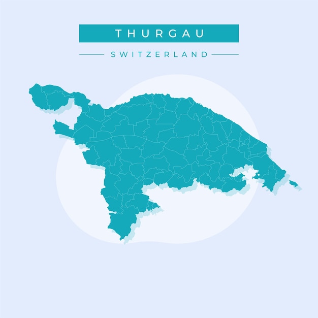 Ilustración vectorial del vector del mapa de Thurgau Suiza