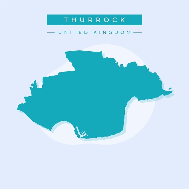 Ilustración vectorial del vector del mapa de Thurrock Reino Unido