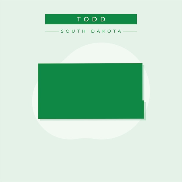 Ilustración vectorial del vector del mapa de Todd en Dakota del Sur