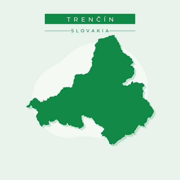 Ilustración vectorial del vector del mapa de Trencin Eslovaquia