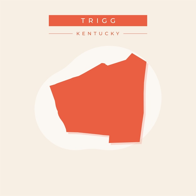 Ilustración vectorial del vector del mapa de Trigg en el estado de Kentucky