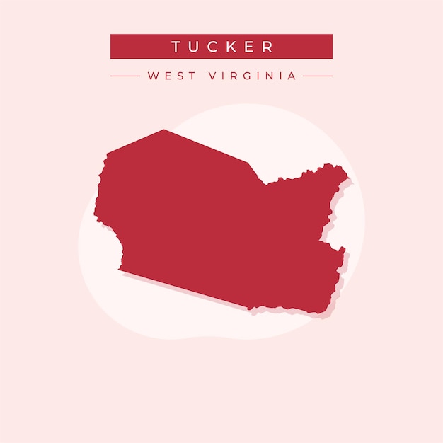 Ilustración vectorial del vector del mapa de Tucker en Virginia Occidental