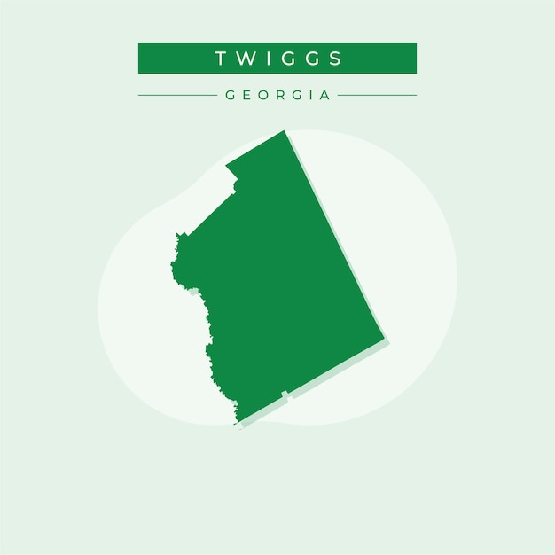 Ilustración vectorial del vector del mapa de Twiggs en Georgia