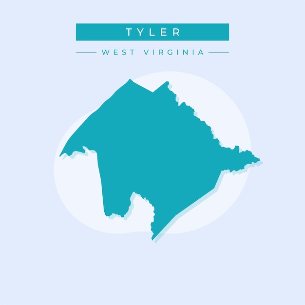 Ilustración vectorial del vector del mapa de Tyler en Virginia Occidental