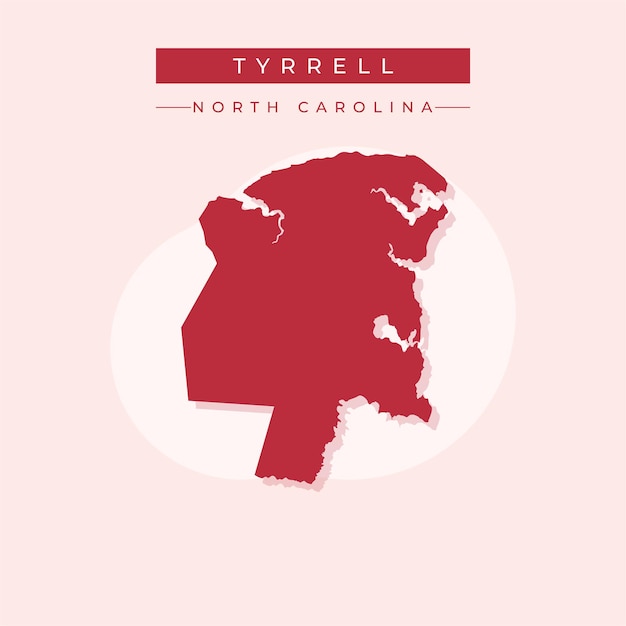 Ilustración vectorial del vector del mapa de Tyrrell en Carolina del Norte