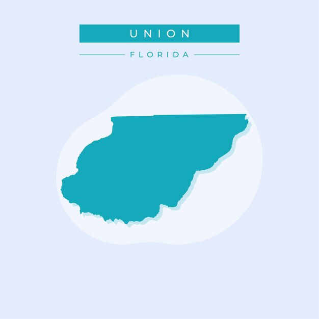 Ilustración vectorial del vector del mapa de la unión de florida