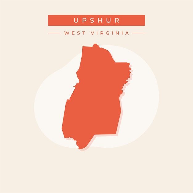 Ilustración vectorial del vector del mapa de Upshur en Virginia Occidental