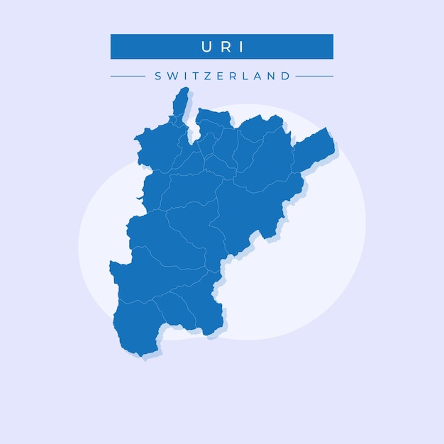 Ilustración vectorial del vector del mapa de Uri de Suiza