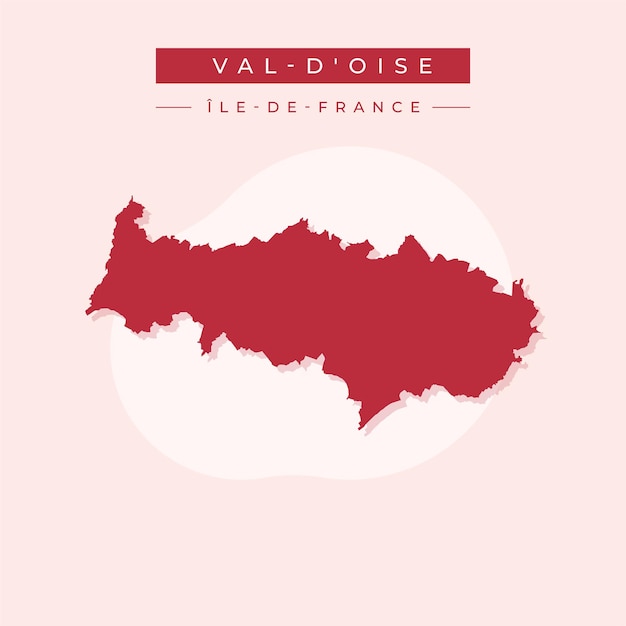 Ilustración vectorial del vector del mapa de Vald'Oise Francia