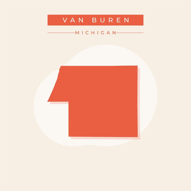 Ilustración vectorial del vector del mapa de Van Buren en el estado de Michigan