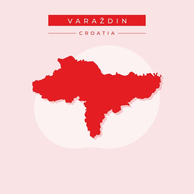 Ilustración vectorial del vector del mapa de Varazdin en Croacia