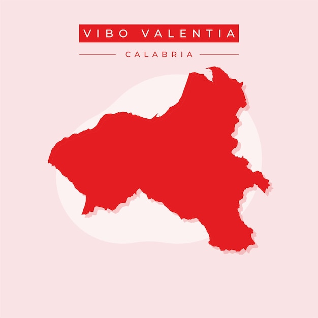Ilustración vectorial del vector del mapa de Vibo Valentia en Italia