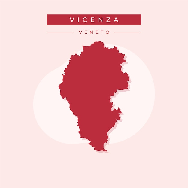 Ilustración vectorial del vector del mapa de Vicenza en Italia