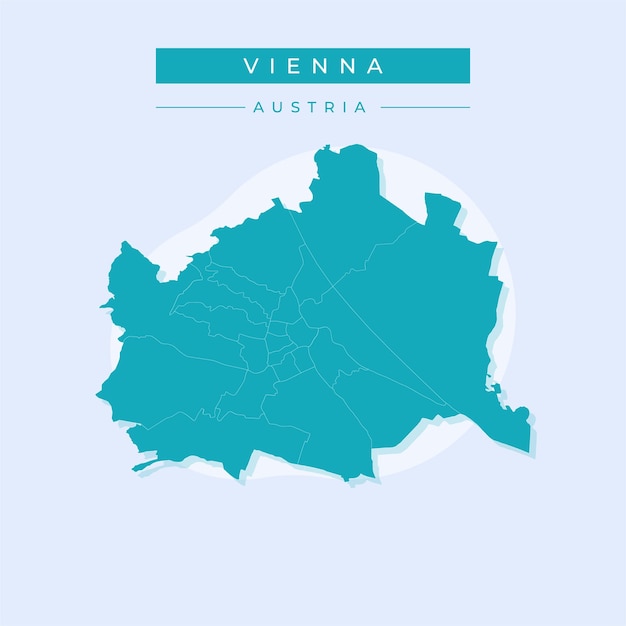 Ilustración vectorial del vector del mapa de Viena Austria