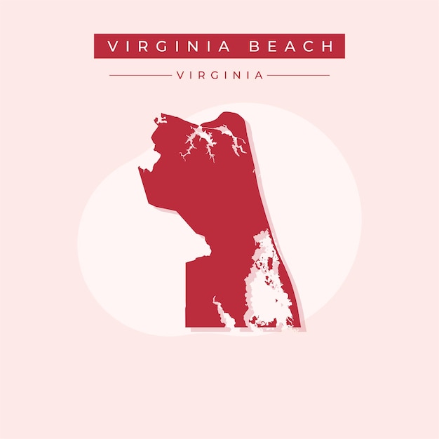 Ilustración vectorial del vector del mapa de Virginia Beach en Virginia