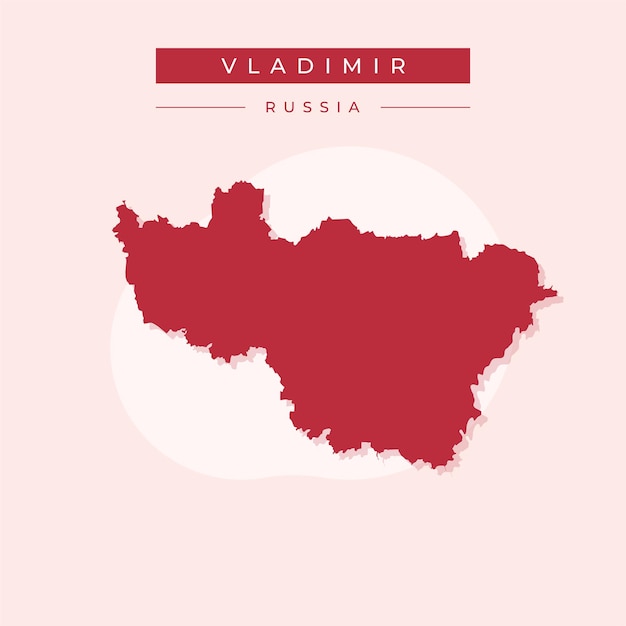 Ilustración vectorial del vector del mapa de Vladimir de Rusia