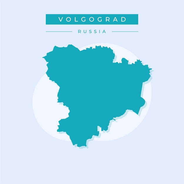 Ilustración vectorial del vector del mapa de Volgogrado de Rusia